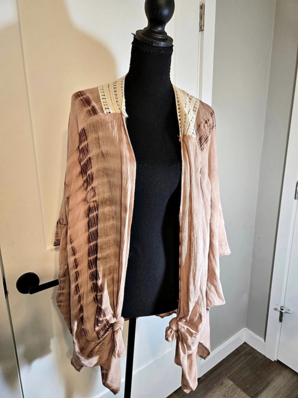 Umgee Pink & Cream Cotton Tunic Size Medium Like New